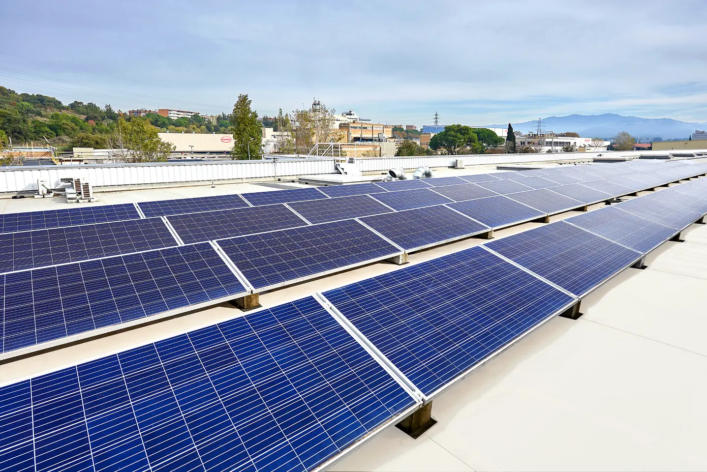 Solar panels on logistics center